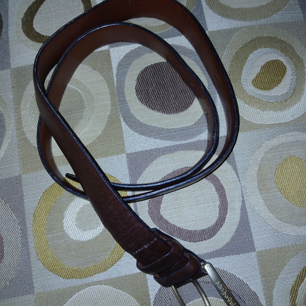Yves Saint Laurent Dark Brown Belt with Solid Brass Buckle - Picture 4 of 8